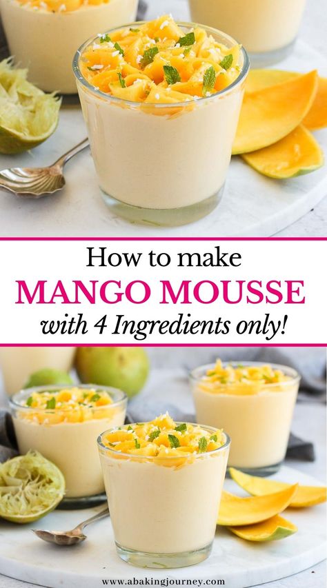 Eggless Summer Desserts, No Bake Mango Dessert, Frozen Desserts Easy Summer, Recipes Using Frozen Mango, Quick Mango Dessert, Frozen Mango Recipes Desserts, Healthy Mango Dessert Recipes, Dessert With Mango, Mango Deserts Easy