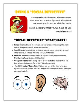 Being a Social Detective - Superflex Handout Social Detective Activities, Superflex Activities, Social Detective, Social Thinking Activities, Social Thinking Curriculum, Social Skills Training, Social Skills Lessons, Flexible Thinking, Travel Humor Quotes