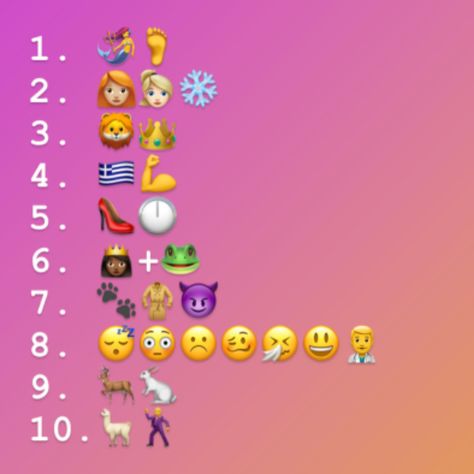 Can you name all of the films and TV shows in our emoji quiz?  | HELLO! Emoji Questions, Emoji Bingo, Emoji Quiz, Disney Quiz, Mixed Girl, Top Tv Shows, Emoji Pictionary, Emoji Games, Disney Musical