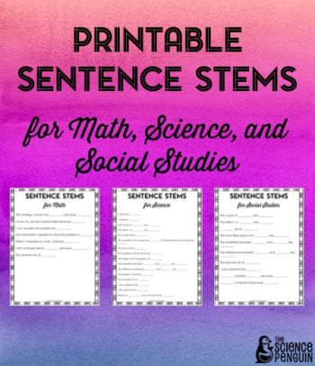 The Science Penguin|Sentence Stems Printable|As usual, this innovative educational science blog (which also occasionally branches out into other content areas, such as math and social studies here), has ideas and resources that will be helpful for all struggling learners, but particularly ELLs. These free sentence starters in 3 core content area subjects will be useful to ELLs who are still learning to frame academic thoughts in English. Glad Strategies, Thoughts In English, Esl Writing, The Science Penguin, Esl Ideas, Teaching English Language Learners, Science Penguin, Sentence Frames, Sentence Stems