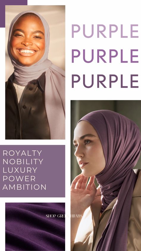 Color Theory, Figuring Out Our Skin Tone and Choosing Hijabs That Help Us Look & Feel Good Latest Hijab Styles, Purple Hijab, Green Hijab, Blue Hijab, Pink Hijab, Hijab Quotes, Hijab Colors, Neutral Skin Tone, Different Skin Tones