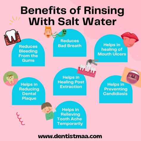 Salt water rinses & gargles are home remedies to so many problems involving mouth and throat. Here is ultimate guide about benefits of rinses and gargles..
#dentalhealth, #dentalhealthcare Swollen Gums Remedy, Benefits Of Salt Water, Homemade Mouthwash, Teeth Tips, Swollen Gum, Dental Health Care, Healthy Teeth And Gums, Health Improvement, Tongue Health