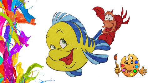 The Little Mermaid: Sebastian & Flounder The Little Mermaid Sebastian, Flounder And Sebastian, Book Coloring Pages, Disney Princess Ariel, Princess Ariel, Ariel The Little Mermaid, Little Mermaid, The Little Mermaid, Spring Flowers