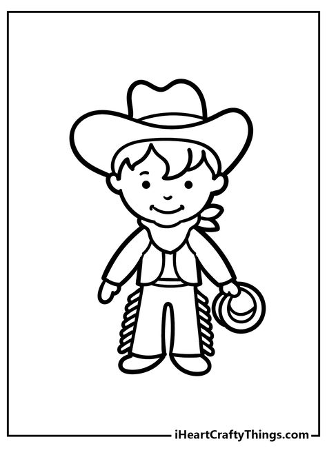 Cowboy Template, Cowboy Coloring Pages, Really Cool Backgrounds, Lasso Rope, Kids Coloring Pages, Western Film, Little Cowboy, Western Theme, Coloring Pages Printable