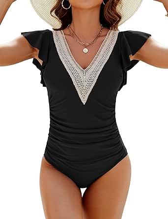 Full Coverage Swimwear, Modest Bathing Suit, Bathing Suit For Women, Lace Swimwear, Full Coverage Swimsuit, Swimsuit One Piece, Swimsuits For Women, Black One Piece Swimsuit, Ruffle Swimsuit