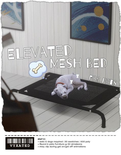 elevated mesh bed for pets | Patreon Sims 4 Pets Mod, Sims Pets, Sims 4 House Plans, Play Sims, Free Sims, Sims 4 Teen, Sims 4 Dresses, Sims Four, Sims4 Clothes