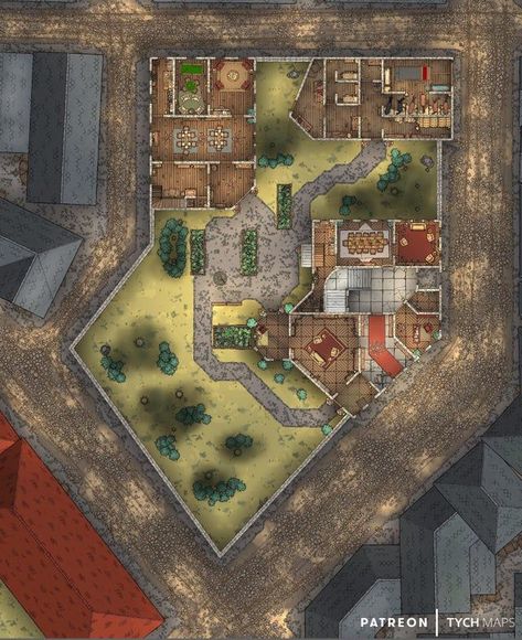 Cassalanter Villa, Rimworld Ideas, Waterdeep Dragon Heist, Underground Dungeon, Building Map, Fantasy Town, Battle Map, Tabletop Rpg Maps, Dnd Dragons