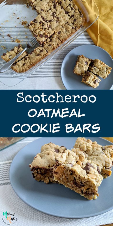 Oatmeal Scotchies Cookies Bar, Oatmeal Butterscotch Cookie Bars, Oatmeal Scotchies Bars, Butterscotch Oatmeal Bars, Oatmeal Butterscotch Bars, Oatmeal Scotchies Cookies, Oatmeal Cookie Bars Recipes, Home Baked Goods, Oatmeal Scotchies