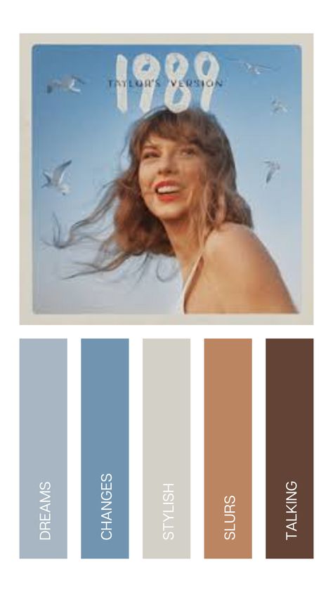 1989 colour palette 1989 Taylor Swift Colors, 1989 Taylor Swift Color Palette, Evermore Color Palette, 1989 Color Palette, Drawn Borders, Taylor Bracelets, 1989 Taylors Version, 1989 Taylor Swift, Taylor Swift 1989