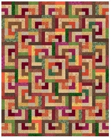 Quarter Log Cabin Quilt by Liz Katsuro. Free PDF pattern. Sized for baby, lap, twin, queen. Block is also called Bento Box, Lock and Chase. Jelly Roll friendly. Blanket Patchwork, Hantverk Diy, Knitting Blanket, Log Cabin Quilt Pattern, Log Cabin Quilt Blocks, Jelly Roll Quilt Patterns, Cabin Quilt, Jelly Rolls, Log Cabin Quilts