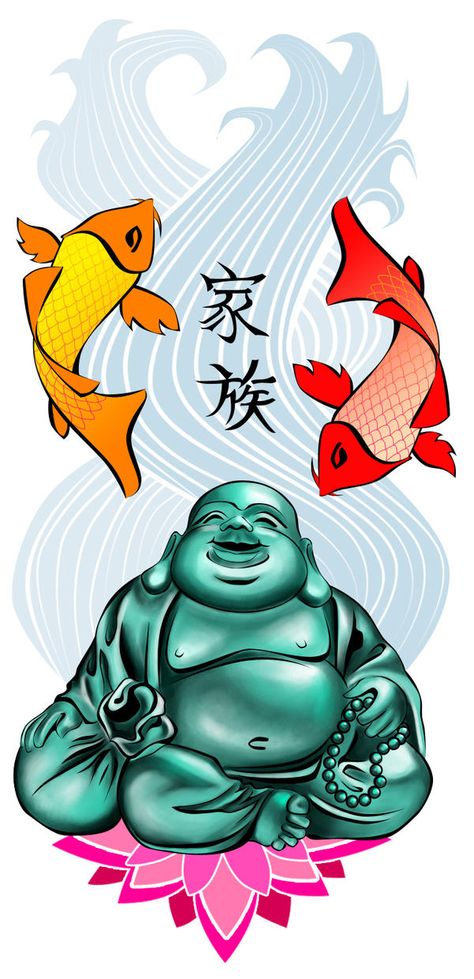 Budah Tattoos For Men, Lb Tattoo, Koi Cross Stitch, Laughing Buddha Tattoo, Buddha Drawing, Luck Tattoo, Buddha Tattoo Design, Buddha Tattoos, Small Tapestry