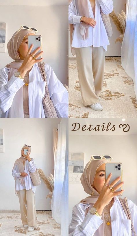 #BEAUTY ,#REALATIONSHIPS #Fashion #Outfits #Summer Outfits #Animals Outfit Ideas Summer Hijab, Classic Outfits For Women, Stylish Outfits Casual, Hijab Fashion Summer, Modest Casual Outfits, Stile Hijab, Color Combos Outfit, Minimalist Fashion Women, Mode Turban