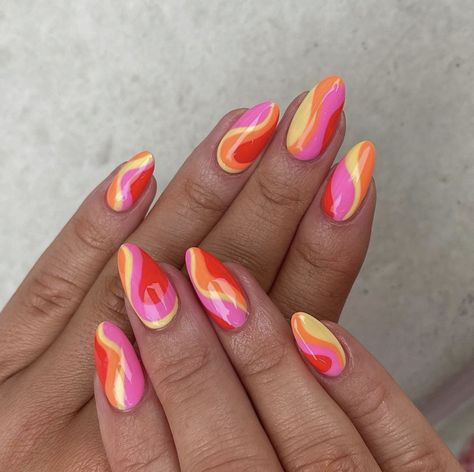 Remove Acrylic Nails, August Nails, Colorful Nail, Fancy Nails Designs, Short Square Nails, Summery Nails, Nail Design Ideas, Funky Nails, Fancy Nails