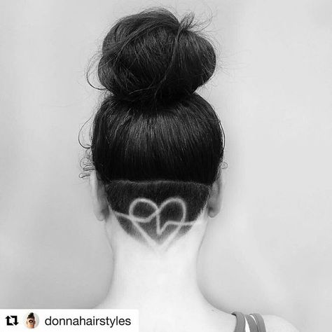 Undercut "heartbeat" design Undercut Tattoos, Shave Designs, Hair Tattoo Designs, Undercut Hair Designs, Undercut Hair, Shaved Designs, Undercut Hairstyles Women, Undercut Long Hair, Undercut Designs