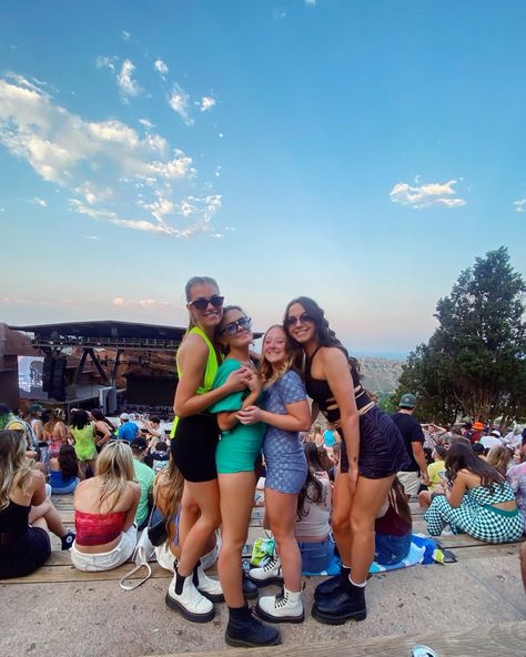 Concert photos at red rocks Lawn Concert Outfit, Red Rocks Concert Outfit, Red Rocks Concert, Colorado Life, Concert Outfit Rock, Concert Photos, 2023 Vision, Concert Fits, Red Rocks