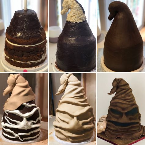 Harry Potter’s Sorting Hat Tort Harry Potter, Birth Cake, Gateau Harry Potter, Harry Potter Hat, Harry Potter Birthday Cake, Paris Cakes, Harry Potter Sorting, Harry Potter Sorting Hat, Harry Potter Bday