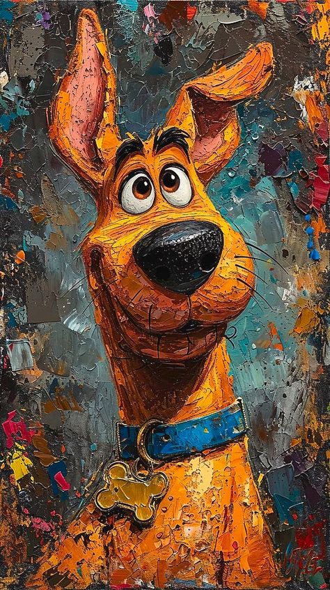 Abstract Digital Art - Scooby-Doo / Print #10 by SampadArt Gallery Pop Art Disney, Dog Painting Pop Art, Dog Caricature, Disney Pop Art, Scooby Doo Images, Cracked Wallpaper, Android Wallpaper Dark, Animal Illustration Art, Abstract Face Art