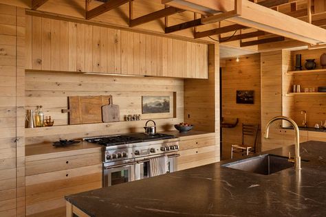 Mountain Masterpiece Designed With Impeccable Details Chic Cabin, Exposed Trusses, Cozy Breakfast Nook, Sunken Living Room, White Oak Wood, Custom Vanity, Hayden Christensen, Modern Cabin, Built In Desk