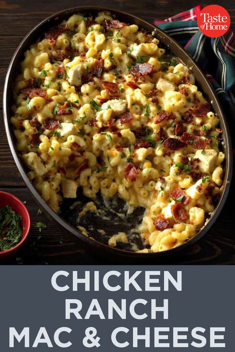 Chicken Ranch Mac And Cheese, Macaroni And Cheese With Chicken, Ranch Mac And Cheese, Tasty Mac And Cheese, Grilled Chicken Dinner, Home Chicken, Sausage Pasta Recipes, Chicken Ranch, Easy Chicken Dinner Recipes