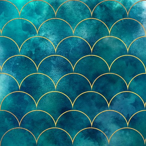 Mermaid Scale Wave Japanese Luxury Seamless Pattern Watercolor Hand Painted Dark Blue Turquoise Background And Gold Thread Watercolor Scale Texture Printed Textile, Green, Face, Blue Background Image for Free Download Wallpaper Turquoise, Mermaid Wallpaper, Mermaid Wallpapers, Baby Mode, Classic Wallpaper, Temporary Wallpaper, Fish Wallpaper, Removable Wall Stickers, Graffiti Wallpaper