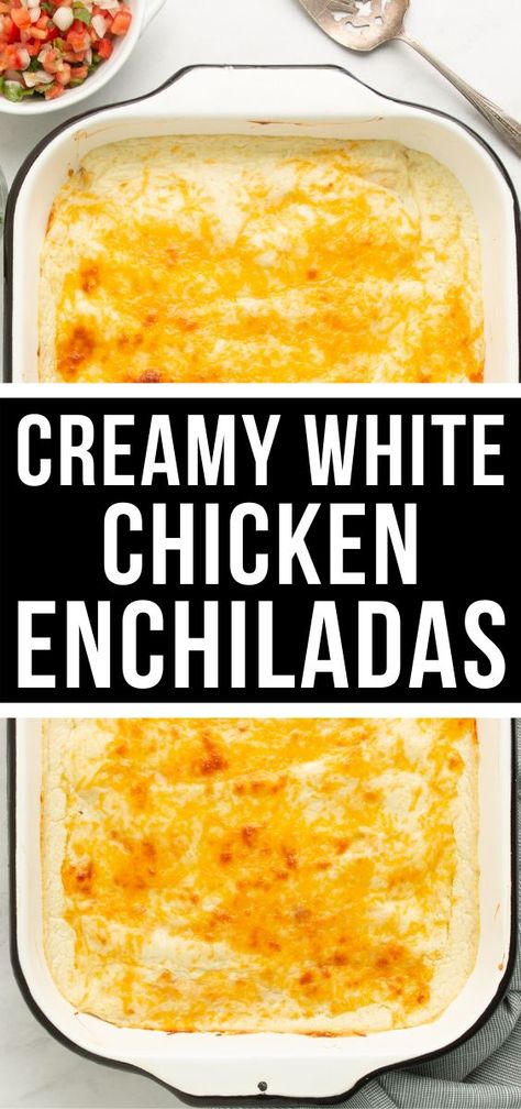 Enchilada Freezer Meal, Chicken Enchiladas Freezer Meal, Chicken Enchiladas With White Sauce, Enchiladas With White Sauce, Creamy White Chicken Enchiladas, Freezer Casseroles, Best Freezer Meals, Chicken Freezer Meals, Freezer Dinners