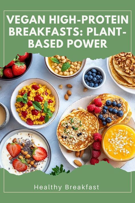 🥑 Energizing Mornings – Discover tasty vegan breakfast recipes that provide the protein you need to fuel your day! Perfect for a healthy start! 🍽️ #VeganRecipes #HealthyBreakfast #Nutrition #PlantBasedDiet Protein Vegan Meals, High Protein Vegan Meals, Vegan Breakfast Smoothie, Protein Breakfasts, Vegan Protein Recipes, Muscle Repair, Nutrition Drinks & Shakes, Healthy Fiber, High Protein Vegan Recipes