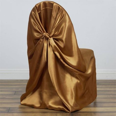 Gold Universal Satin Chair Cover For Wedding Banquet Party Decor Gold Chair Covers, Wedding Reception Chairs, Chair Covers Party, Chair Covers Slipcover, Banquet Chair Covers, Gold Chair, Spandex Chair Covers, Chair Covers Wedding, Venue Decorations