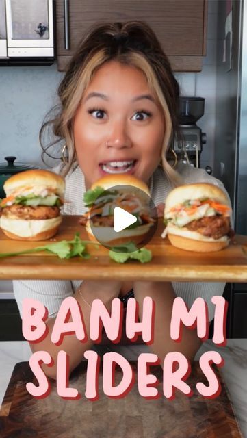 Sylvia Nguyen on Instagram: "✨CHICKEN BANH MÌ SLIDERS 🍔  If you loved my lemongrass chicken recipe, you’re going to be OBSESSED with these grilled chicken sliders!  👉Comment “SLIDERS” for the link to the full recipe!! 😋 . . #vietnamesefood #grilledchicken #chicken #bbq #grilling #grilled #sliders #burgers #sandwiches" Asian Chicken Sliders, Grilled Sliders, Grilled Chicken Sliders, Fried Chicken Sliders, Lemongrass Chicken Recipe, Sliders Recipes Chicken, Bbq Chicken Sliders, Lemongrass Chicken, Vietnamese Sandwich