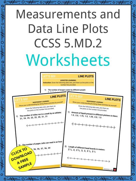 This is a fantastic bundle which includes everything you need to know about the Measurements and Data Line Plots CCSS 5.MD.2 across 26 in-depth pages. These are ready-to-use Measurements and Data Line Plots CCSS 5.MD.2 worksheets that are perfect for teaching students about the line plots, sometimes referred to as dot plots, which display data on a number line. In particular, they show the frequency of a particular data point. Line Plot Worksheets, Independent Learning Activities, Proper Fractions, Dot Plot, Improper Fractions, Line Graphs, Learning Objectives, Number Line, Student Activities