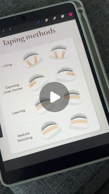 BEGINNER LASH TRAINING - VOLUME ONLINE COURSE on Instagram: "Hope this helps explain Tape Methods more. 

Taping will improve your lash sets & you will help you earn more each lash set!

LIKE, COMMENT & FOLLOW for more videos like this! 

📸 Pinterest" Eyelash Extension Course, Lash Training, Lash Sets, Lash Room, Volume Lashes, Lash Artist, Online Course, Lash Extensions, Eyelash Extensions