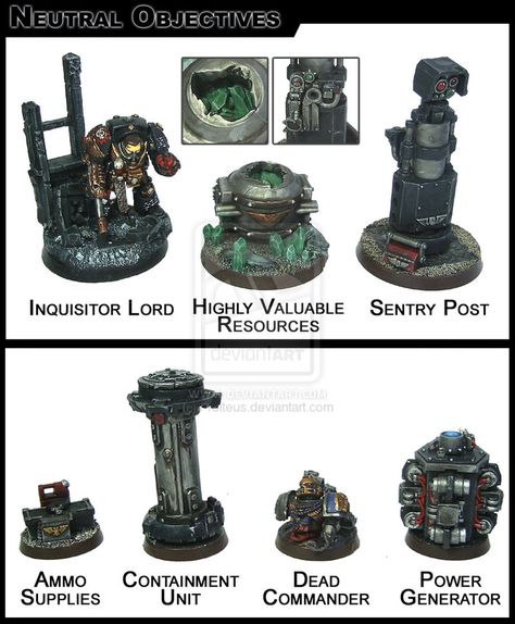 Neutral objectives - Warhammer 40K Fantasy Warhammer 40k Objective Markers, Objective Markers 40k, Warhammer 40k Terrain, 40k Objective Markers, Warhammer Objective Markers, Warhammer 40k Painted Models, Warhammer Board 40k Terrain, Warhammer 40k Terminator Miniatures, Warhammer Imperial Guard