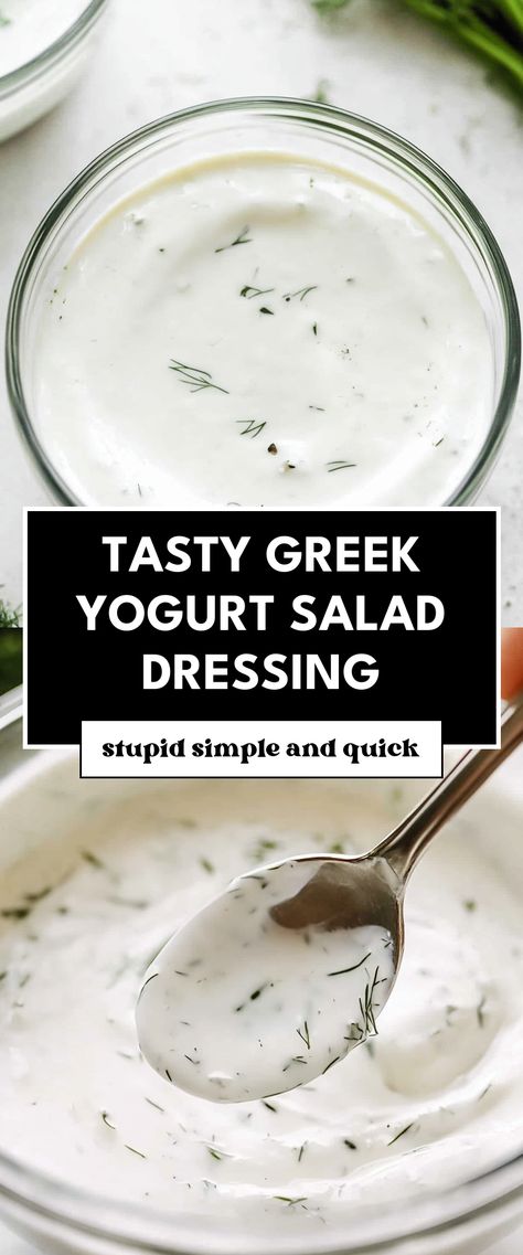 Image for Tasty Greek Yogurt Salad Dressing Dill Dressing Recipe Greek Yogurt, Yogurt Salad Dressing Recipes Healthy, High Protein Salad Dressing, Mediterranean Diet Salad Dressing, Salad Dressing With Yogurt, Protein Salad Dressing, Creamy Greek Dressing, Greek Yogurt Dressing Recipes, Greek Dressing Recipe