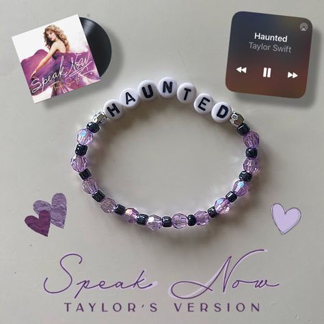 Haunted Taylor Swift Bracelet, Speak Now Bracelet Taylor Swift, Speak Now Taylor Swift Bracelet, Speak Now Bracelet, Taylor Bracelets, Eras Bracelets, Swift Bracelet, Swift Bracelets, Taylor Swift Song