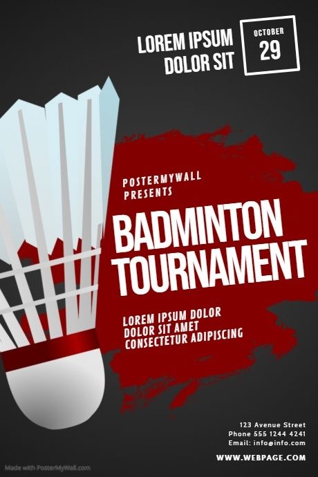 Badminton Tournament Poster Design, Badminton Tournament Poster, Badminton Poster Design, Tournament Flyer Design, Badminton Poster, Badminton Kit, Badminton Art, Sports Template, Badminton Club