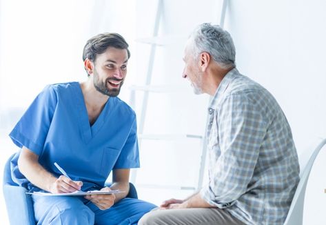 Cheerful doctor talking with elderly pat... | Premium Photo #Freepik #photo #office #doctor #hospital #meeting Testosterone Replacement Therapy, Testosterone Therapy, Preventive Healthcare, Cabinet Medical, Health Screening, Senior Care, Doctor Visit, Sports Medicine, Health Risks