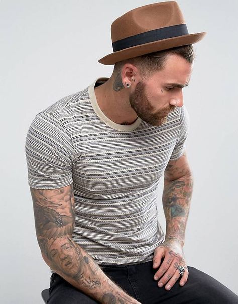 ASOS Pork Pie With Pinched Crown In Camel Trending Hats, Pork Pie Hat, Mens Fedora, Fedora Hat Men, Black Fedora, Brown Hat, Hat Styles, Pork Pie, Brown Hats