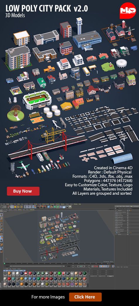 Low Poly City Pack v2.0. Fully customizable 3D model of a building. #3D #3DModel #3DDesign #VR #AR #airport #architecture #buildings #cinema #city #cityscape #district #downtown #industrial #infrastructure #LowPoly #metropolitan #MidtownLandmark #neighborhoods #ParisPark #PolygonalCity #railway #roads #ShipMap #skyline #skyscraper #street #suburban #town #trees #uptown #urban Suburban Town, Low Poly City, Airport Architecture, Cinema 4d Render, City Skylines Game, Ship Map, 3d Isometric, Model City, Blender Models