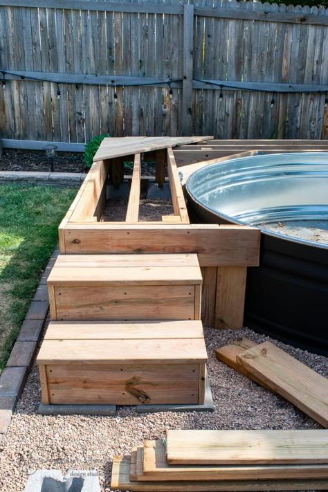 Stock Tank Bench, Diy Stock Tank Pool, Stock Tank Hot Tub, Garden Pools, Stock Tank Swimming Pool, Tank Swimming Pool, Cowboy Pool, Stock Pools, Diy Stock Tank