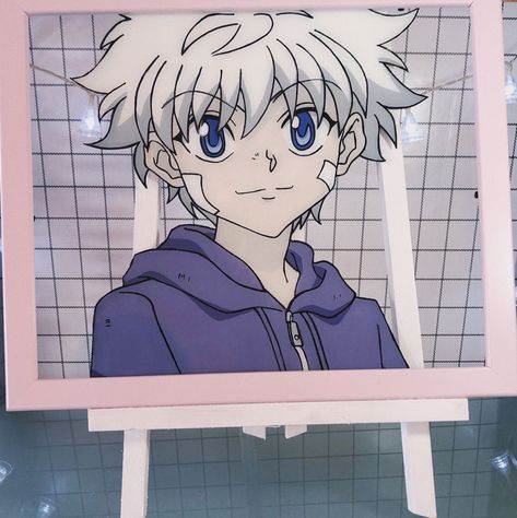 #killuazoldyck #killua #animeaesthetic #hunterxhunter #art #kawaii Killua Painting Canvas, Killua Glass Painting, Killua Painting, Hxh Art, Class Painting, Anime Canvas Painting, Glass Paintings, Art Kawaii, Anime Room