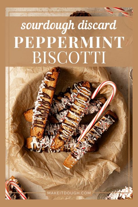 Turn extra sourdough into gourmet biscotti! This genius recipe is budget-friendly, delicious, and perfect for holiday gifting. Visit makeitdough.com for the details. Sourdough Christmas, Peppermint Biscotti, The Perfect Cookie, Overnight Recipes, Sourdough Bread Starter, Biscotti Recipe, Sourdough Discard, Sourdough Bread Recipe, Cookie Swap