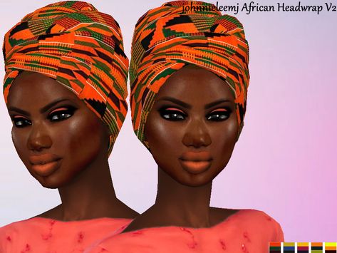 The Sims Resource - African Print Headwrap V2 Sims 4 African, Coachella Jewelry, African Scarf, Sunflower Headband, Antler Headband, Sims Four, Christmas Headband, Sims 4 Collections, Sims Community