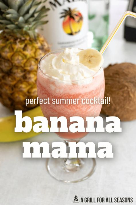 Indulge in the taste of the tropics with our refreshing Banana Mama cocktail recipe. Experience a burst of tropical flavors in every sip! Banana Mama Drink Recipe, Vacation Drinks, Banana Cocktails, Iced Tea Cocktails, Rum Punch Recipes, Bourbon Cream, Watermelon Mojito, Mimosa Recipe, Beach Cocktails