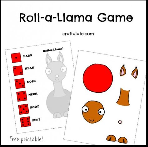 This Roll-a-Llama game is a fun dice game to go with any of the "Llama, llama" books! Homemade Dice, Llama Llama Misses Mama, Llama Llama Books, Llama Llama Red Pajama, Llama Llama, Creative Curriculum, Author Studies, Mason Jar Crafts Diy, Game Printable