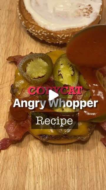 John Brooker on Instagram: "Copycat Angry Whopper Recipe! #angrysauce #brownsugar #ketchup #mustard #hotsauce #cayenne #chilipowder #aminos #beef #egg #milk #hotsauce #koshersalt #crackedpepper #flour #onion #sesamebun #beefpatty #cheddar #bacon #jalapenos #onionpetals #tomatoes #lettuce #mayo #whopper #angrywhopper #fyp #fypシ #foodporn #toronto" Angry Whopper Sauce, Whopper Recipe, Onion Petals, Beef Patty, Cracked Pepper, Chili Powder, Kosher Salt, Cayenne, Ketchup