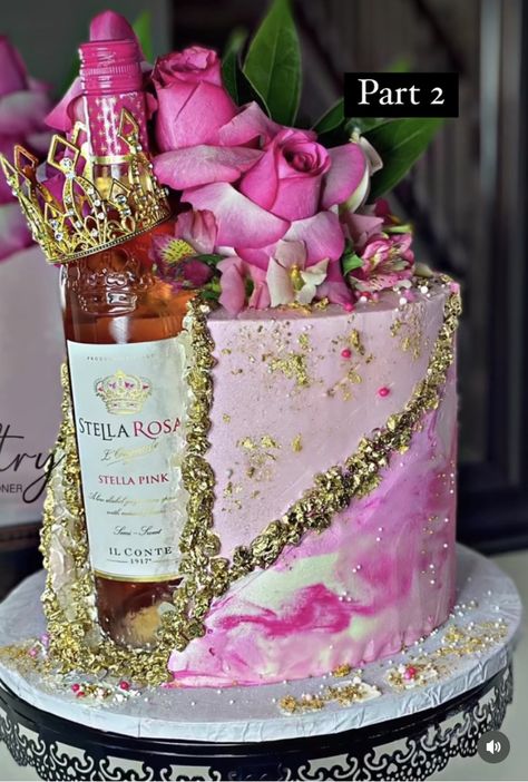 Birthday Cake Wine, Alcohol Birthday Cake, Liquor Cake, Champagne Cake, Bottle Cake, 21st Birthday Cakes, Elegant Birthday Cakes, Adult Birthday Cakes, Custom Birthday Cakes