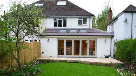 Kitchen L Shaped, Wraparound Extension, Wrap Around Extension, Bungalow Extensions, House Extension Plans, Modern Roofing, Loft Conversions, 1950s House, Ideas For Kitchen