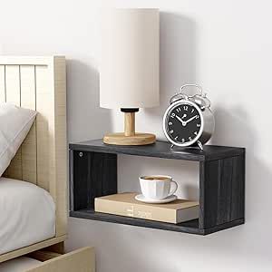 Adowes Floating Nightstand 2 Tier Modern Wood Nightstand for Wall Minimalist Floating Bedside Tables Bedroom Side Table Bedside Shelf Small Night Stand Black Floating Bedside Tables, Bedside Tables Bedroom, Small Night Stand, Floating Bedside Shelf, Bedroom Side Table, Minimalist Nightstand, Floating Bedside Table, Desktop Bookshelf, Shelf Nightstand