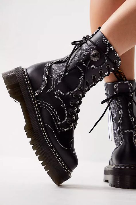 New Arrivals: Women's Clothing | Free People Dr Martens Jadon Hi, Gothic Americana, Dr Martens Jadon, Sanya, Shoe Inspo, Crazy Shoes, Doc Martens, Boho Clothing, Look Cool