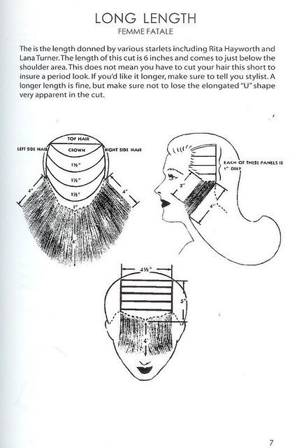 HAIR CUT DIAGRAM - LONG FEMME FATALE. JPG | Shrinky Inky | Flickr Midi Haircut, Smart Home Ideas, Vintage Haircuts, Vintage Hairstyles For Long Hair, Retro Updo, Vintage Hairstyles Tutorial, 1950s Hairstyles, 1940s Hairstyles, Vintage Lifestyle