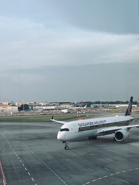 Singapore Airlines Wallpaper, Early Morning Flight, Morning Flight, Airport Vibes, Airport Airplane, Plane Spotting, Airplane Photography, Singapore Airlines, Singapore Travel